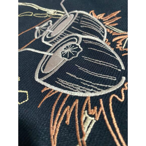 The Havanera Co Shirt Men 2XL/XXL Embroidered Black Rayon Blend Logo Cuban Retro - Picture 8 of 9